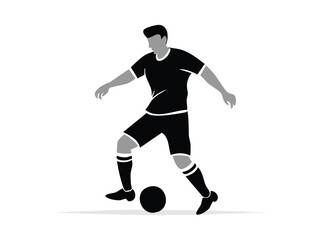 Vector silhouette of a soccer player