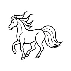 Horse line art, horse line drawing