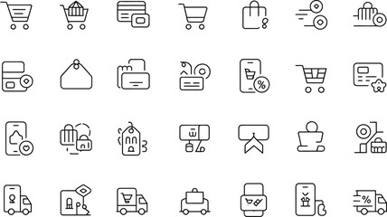 Modern shopping icons boost online retail business success and customer engagement