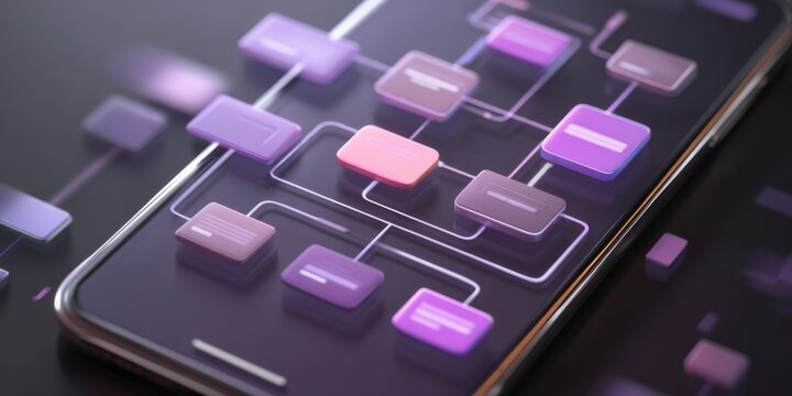 UX UI flowchart connection node graphic designer creative planning application process development data prototype wireframe for web mobile icon phone . User experience concept. 
