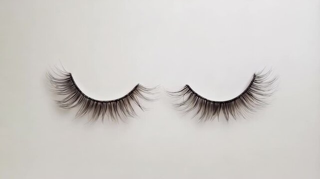 couple of false lashes on white background