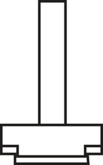 Minimalist Black Line Vector Illustration of Hammer Icon for Construction, Repair, and Tool Concept in Engineering Design