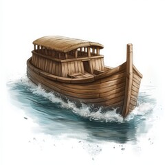 Noah's Ark Christian illustration, biblical story, illustration for children