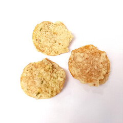 Keripik tempeh or tempeh chips in white background 
