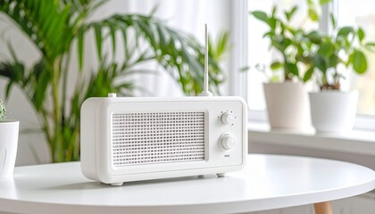 テーブルの上のラジオ