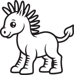 Fototapeta premium horse cartoon silhouette line art design royalty free image premium quality