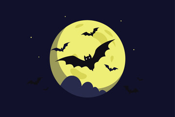 Naklejka premium a spooky watermelon with bat shaped carvings funny halloween idea vector illustration
