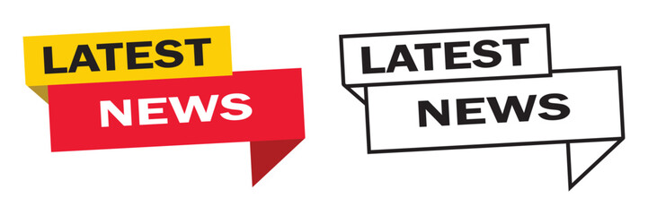 Latest news icon set. Headline symbols latest news, ideal for media web logo design. Newspaper breaking news line art icon for app and websites symbol on white background. Newspaper latest news sign.