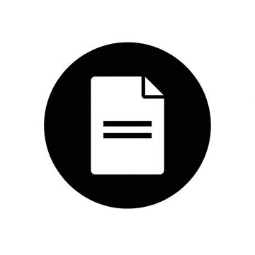 Document Icon on Black Circle