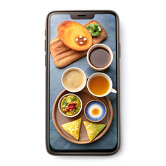 mobile phone with chaai roti and freelancing ic