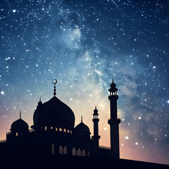 mosque silhouette made of circuit lines islam a