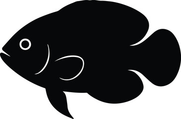 Obraz premium Silhouette oscar fish monochrome design aquatic wildlife vector illustrator