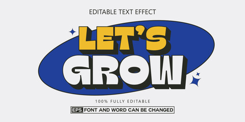 Groovy editable text effect, Trendy text style