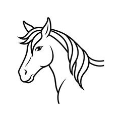 Horse line art, horse line drawing