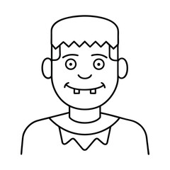 illustration smiling frankenstein