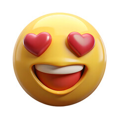 Whimsical Emoji Portrait Expressing Overwhelming Joy and Affection A Symbol of Positive Emotions with Heart Shaped Eyes and a Bright and Infectious Smile