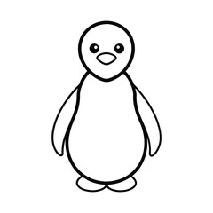  outline illustration baby penguin cartoon
