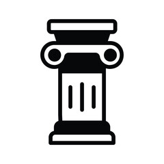 A modern glyph icon of classic column structure