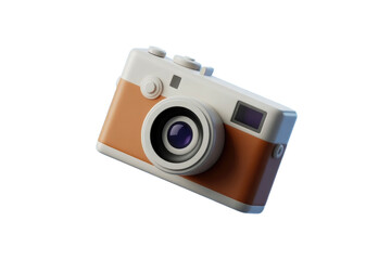 Vintage  design  3d  camera  illustration  with  brown  and  white  color  scheme  on  black  background