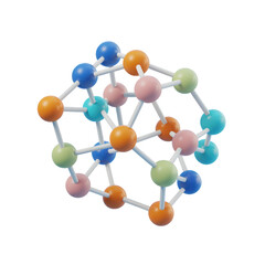 Colorful molecular model for scientific and educational purposes in chemistry and physics labs