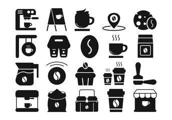Basic Solid Coffee Shop Icon Element