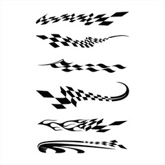 Dynamic Racetrack Graphics: Striking black and white patterns, evoking speed, movement, and the competitive spirit of racing. 