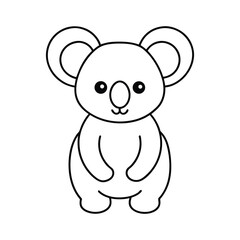 outline illustration cute koala cartoon 