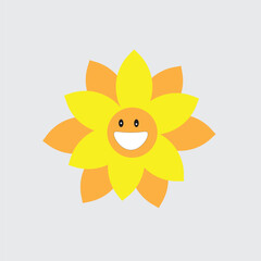 Sunflower vector illustration of an annual plant known for its large, bright yellow flowers and very beautiful