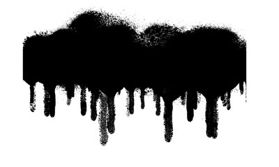 Dripping black spray silhouette with mist and horror texture.