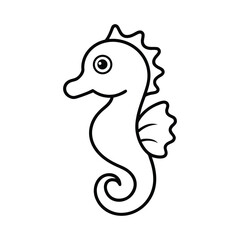 Obraz premium outline illustration cute seahorse cartoon