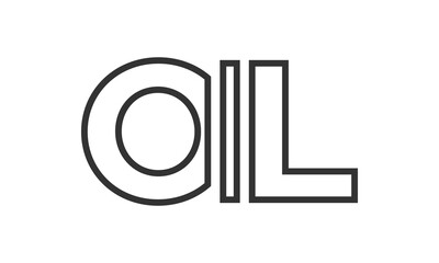 OIL logo design template with strong and modern bold text. Initial based vector logotype featuring simple and minimal typography. Trendy company identity.