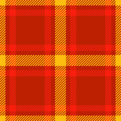 Vibrant red and gold plaid pattern.  Perfect for textile designs, autumnal themes, or adding a touch of warmth and energy to any project.
