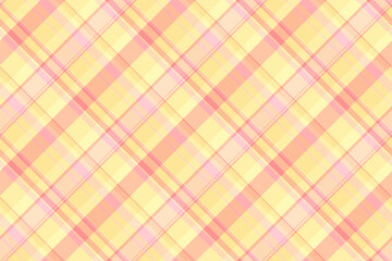 African pattern check background, sexy textile texture plaid. Elegant tartan fabric vector seamless in orange and yellow colors.
