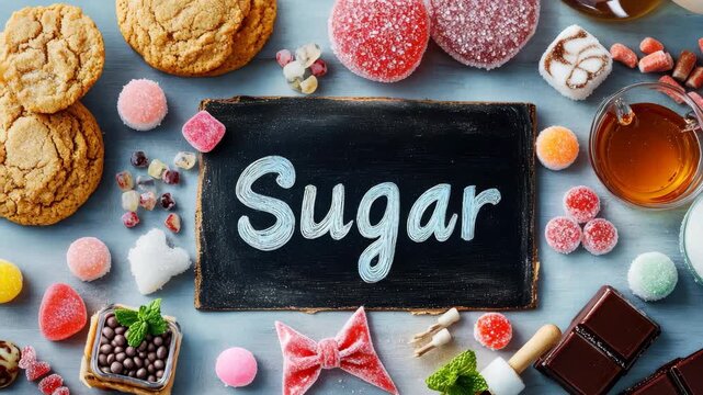 different products containing sugar. Selective focus. food.