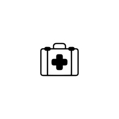 First aid kit icon flat vector design. 