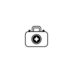 First aid kit icon flat vector design. 