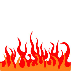 Flame icon flat vector design.