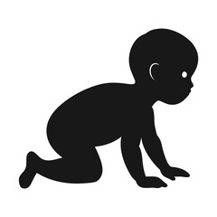 Minimalist Infant Crawling Vector – Adorable Baby Movement & Milestones Design


