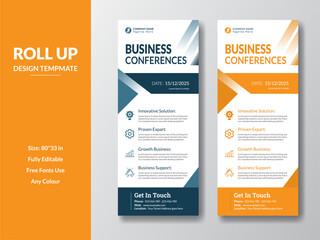 Modern Roll-Up Banner Design Template for Business Consultancy Services