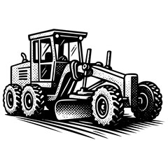 Naklejka premium Bulldozer Comic Style Vector – Heavy Duty Construction Sketch