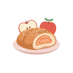Oktoberfest Apple Strudel icon transparent background