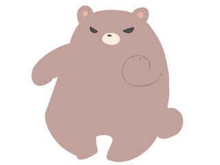 Naklejka premium くま パンチ 主線なし