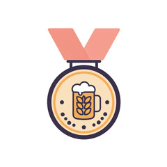 Oktoberfest Beer competition medal icon transparent background