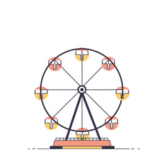 Oktoberfest ferris wheel icon transparent background