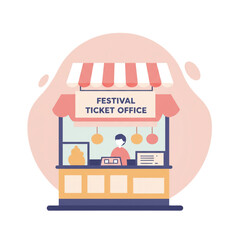 Oktoberfest festival ticket office icon transparent background	
