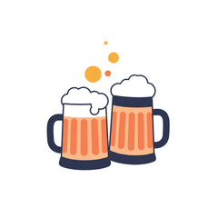 Oktoberfest toasting glasses icon transparent background