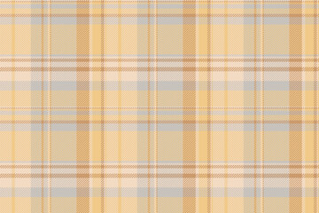 Fire textile check texture, damask fabric tartan background. Model pattern seamless plaid vector in amber and grey colors.