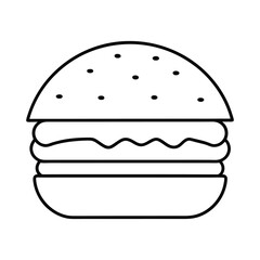 outline illustration hamburger cartoon 