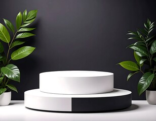 Minimalist product display with plants