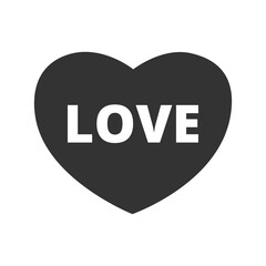 Love heart icon isolated on transparent background